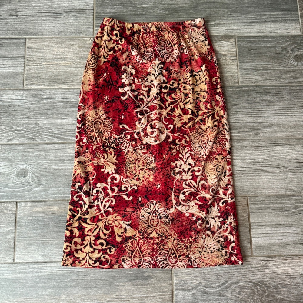 Dark Romance Witchy Adademia Gothic Vintage Y2K Revival red floral skirt Small